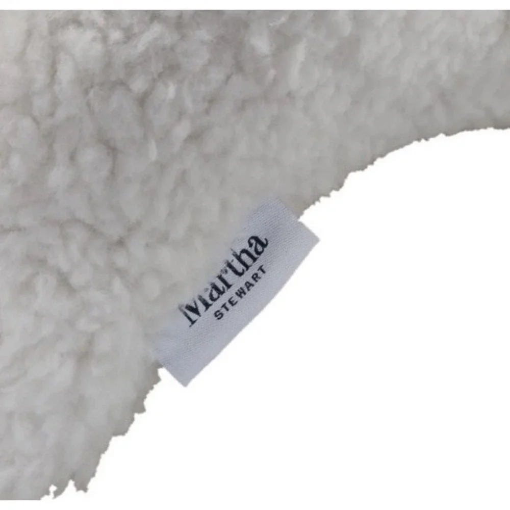 New‎ Martha Stewart White Sherpa Ghost Shaped Throw Pillow 19x22